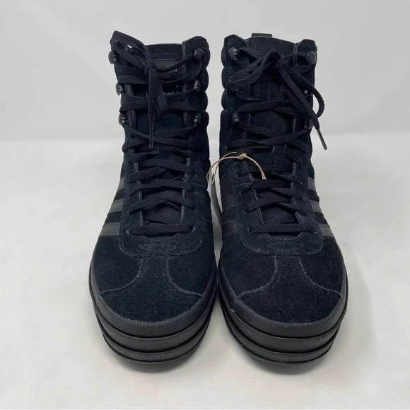 Adidas Gazelle High Boots Triple Black Women’s Athletic Sneakers ID6983 - NWT - Picture 4 of 14